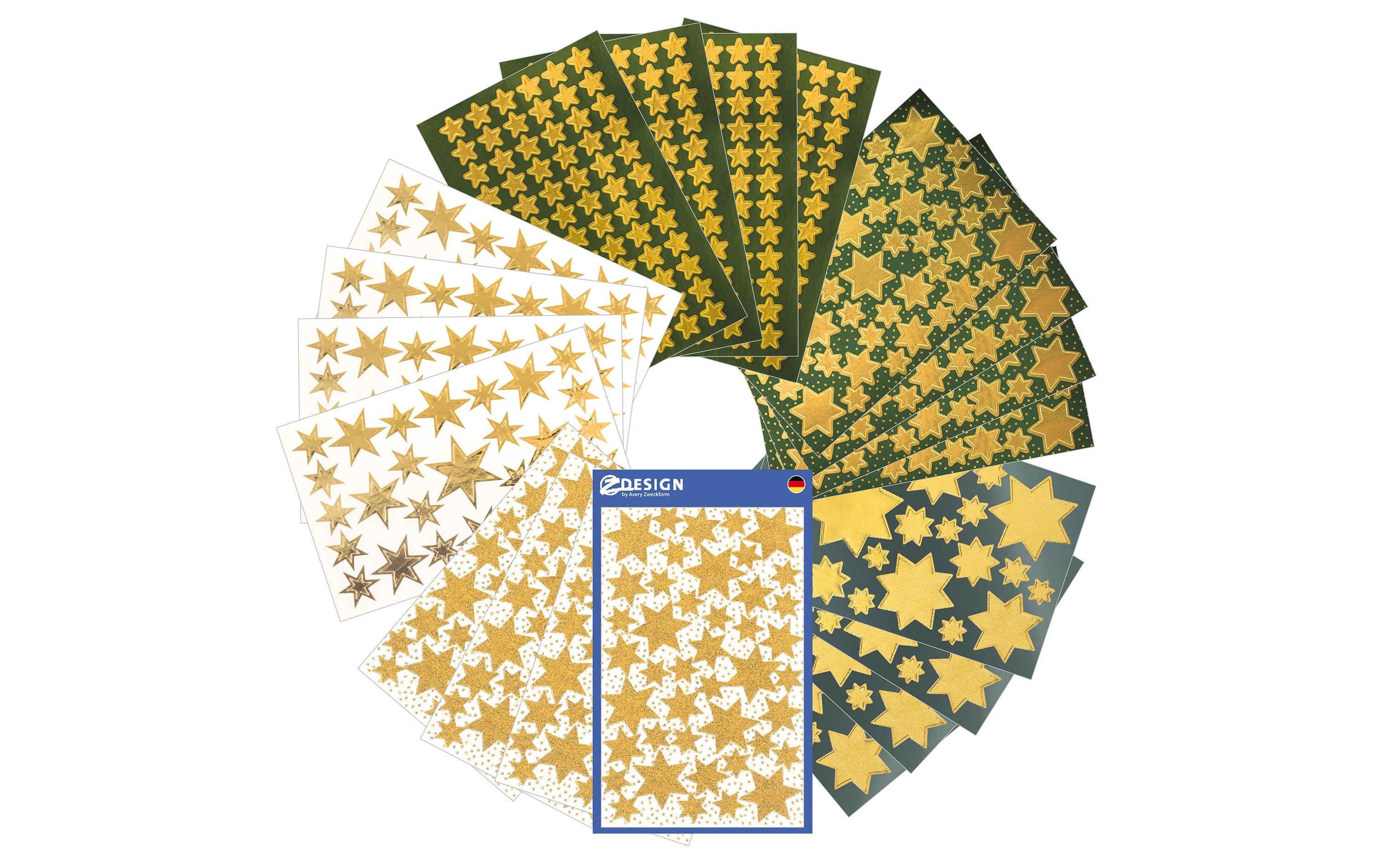 Avery Zweckform Motivstickerset Christmas Sterne gold