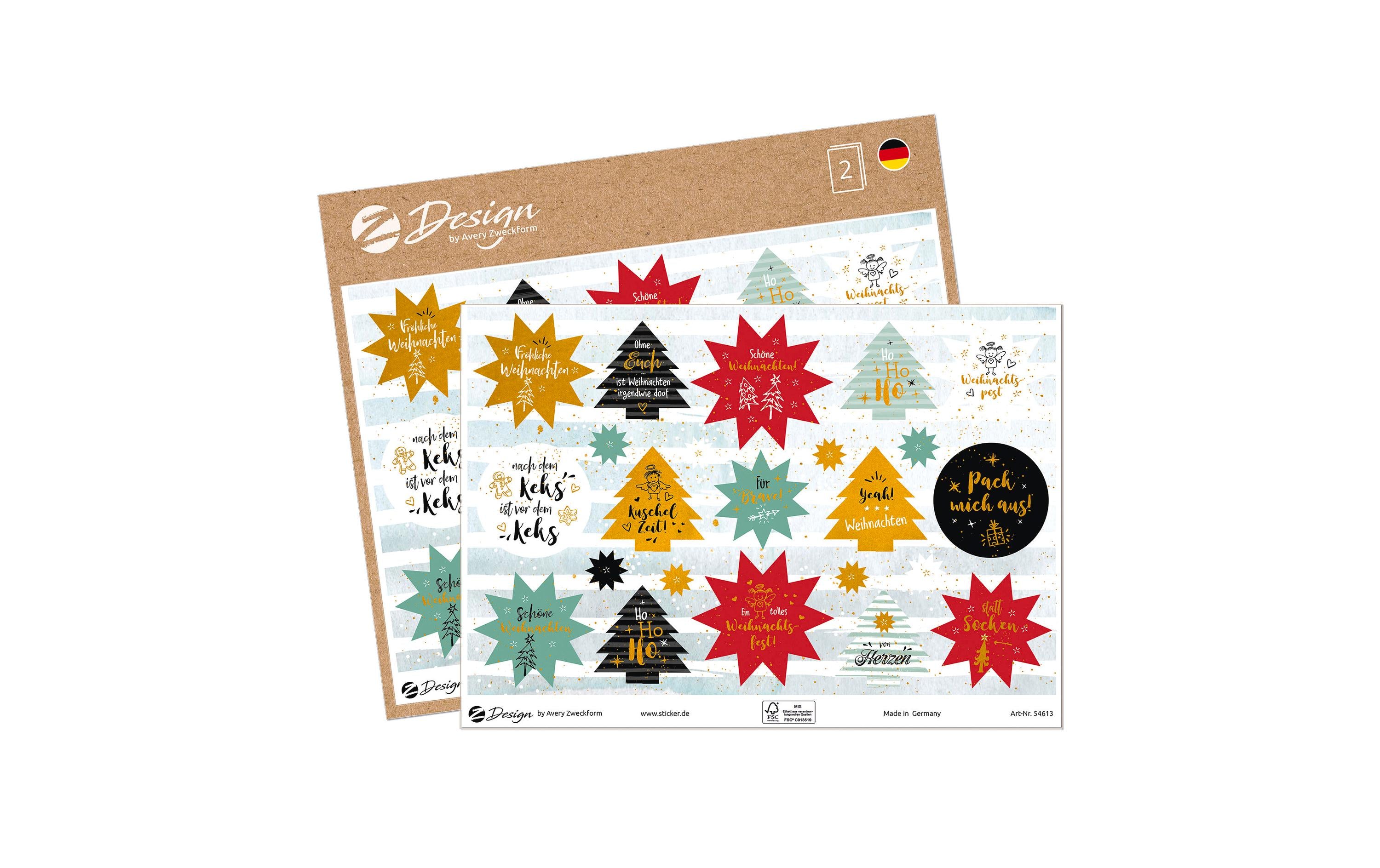 Avery Zweckform Motivsticker A5 Christmas Sprüche