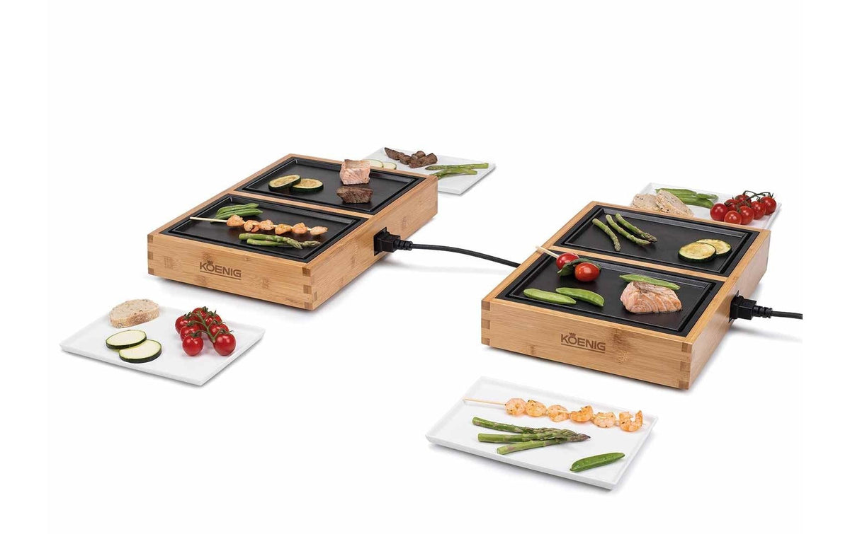 Koenig Tischgrill Dinner for 4 230W, 4 Grillplatten, Kabellänge 2m, 4 Tell