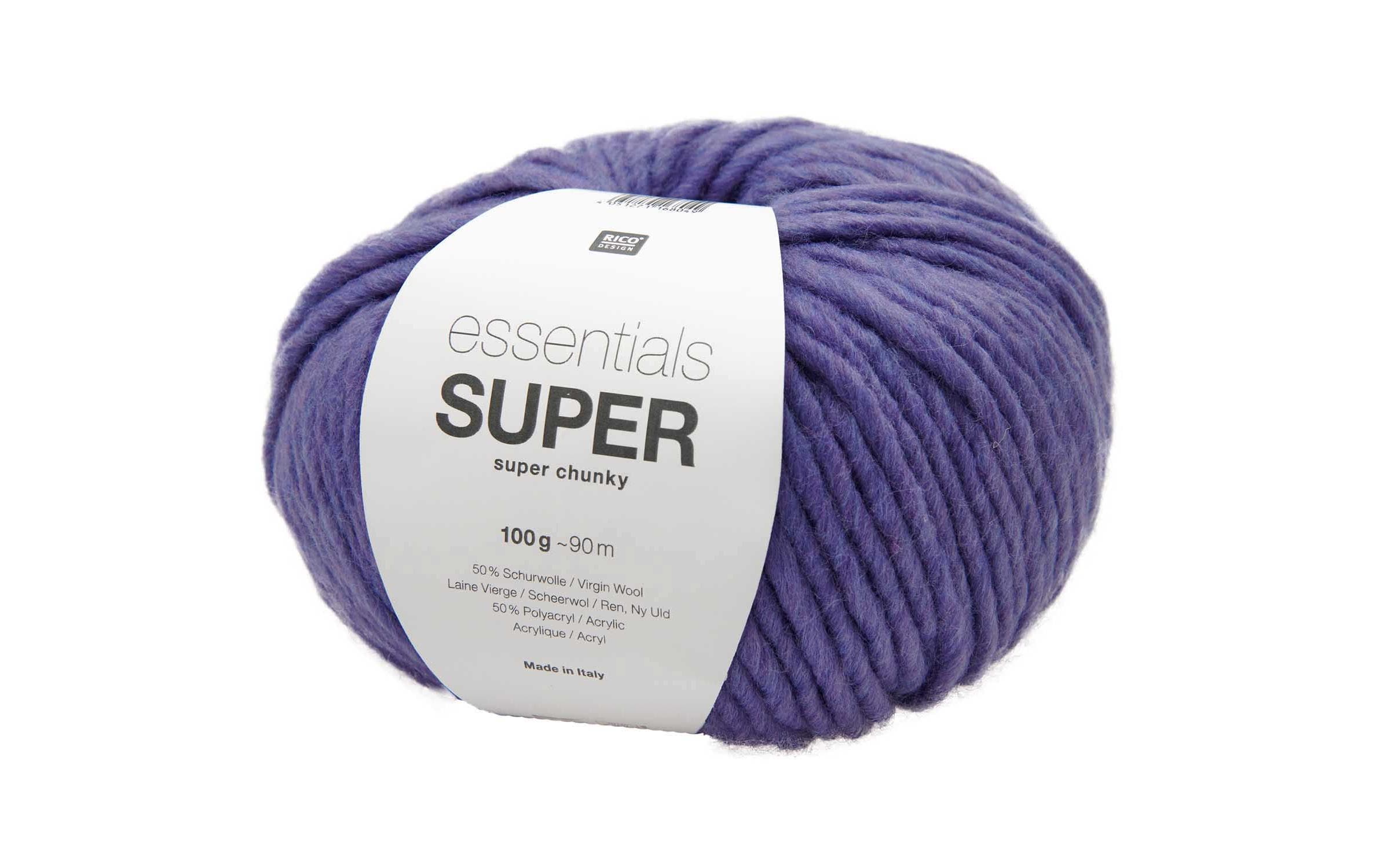 RICO Essentials Super Super Chunky violett 100 g, 90 m,  50 % WO, 50 % PAN