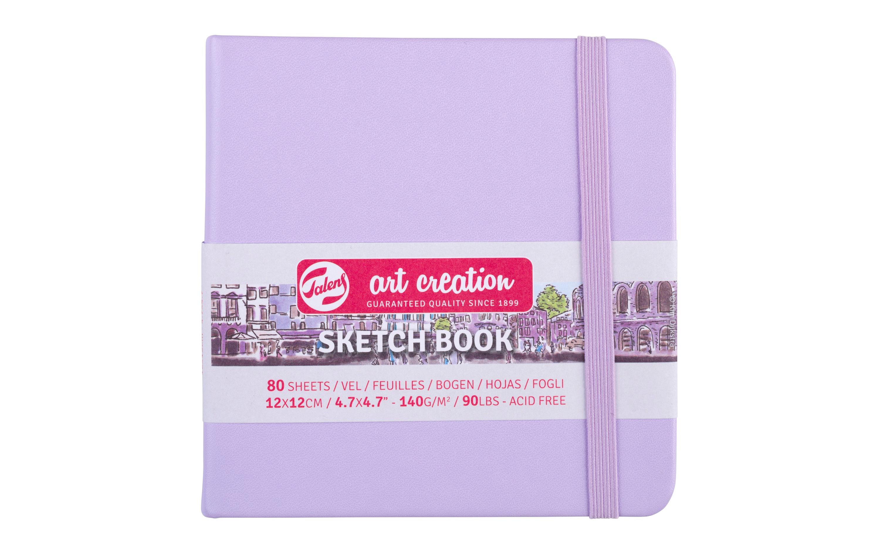 Talens Skizzenbuch 12 x 12 cm 140g/m2, 80 Bogen, gebunden, Violett