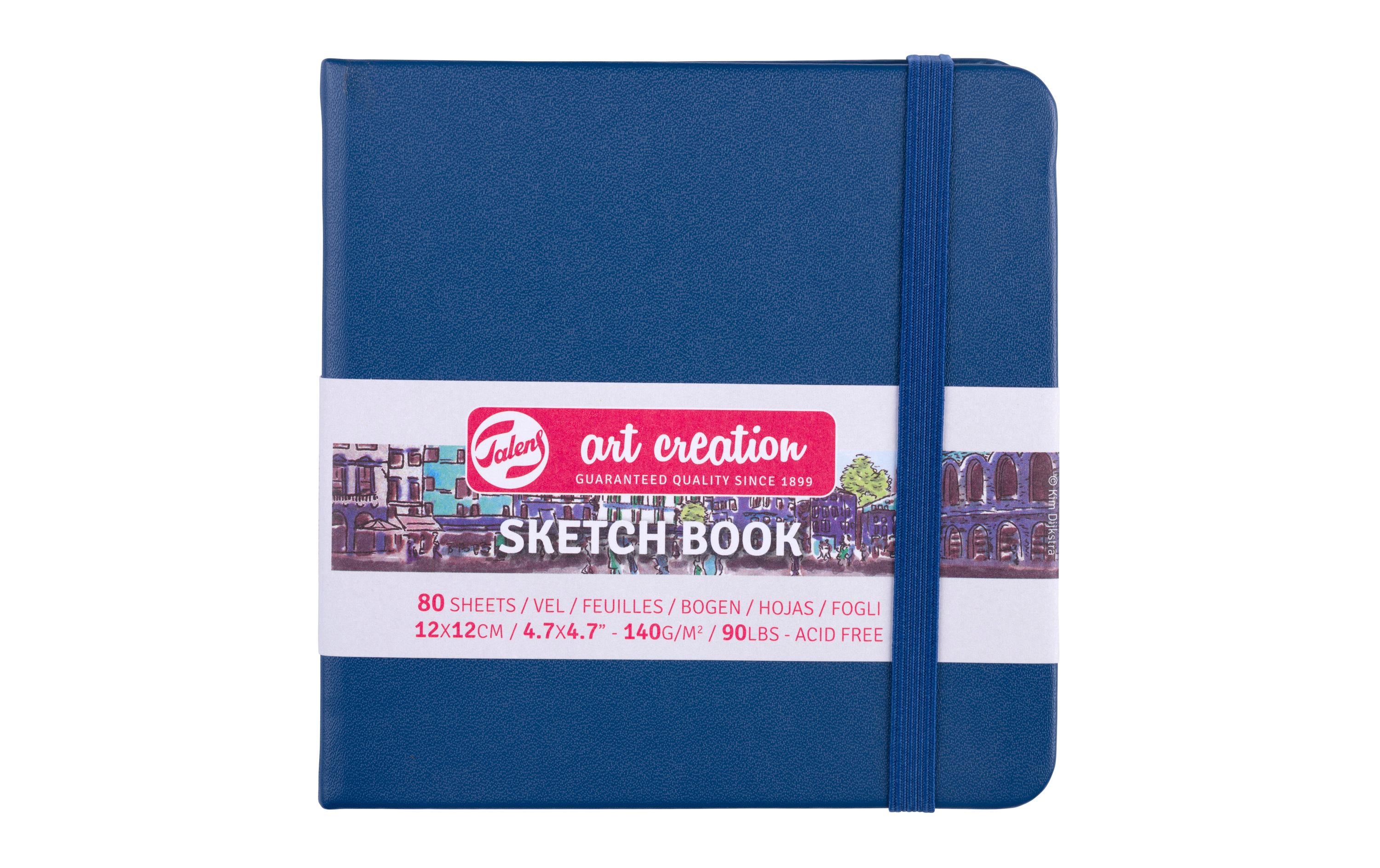 Talens Skizzenbuch 12 x 12 cm 140g/m2, 80 Bogen, gebunden, Navy Blue