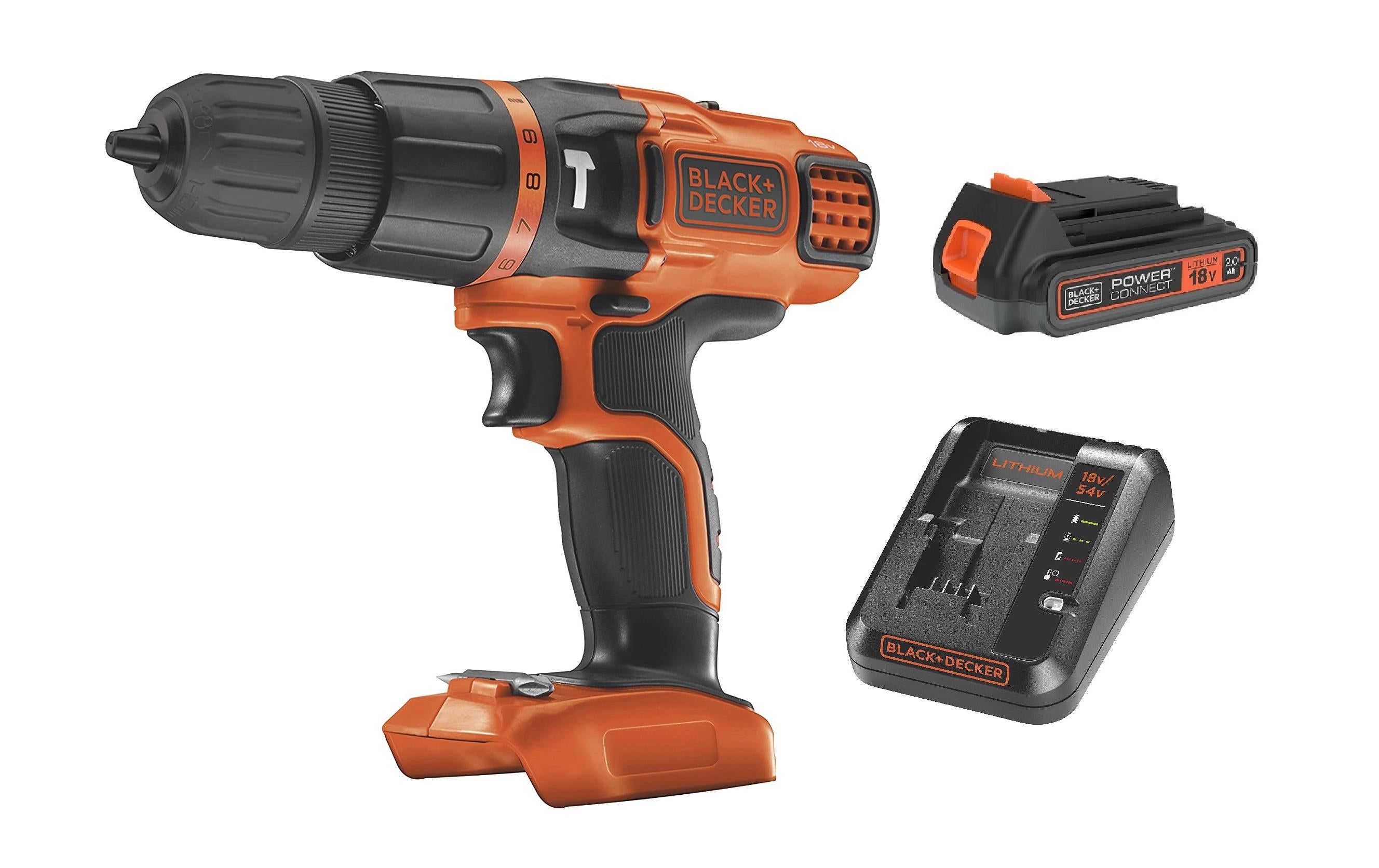 Black+Decker Schlagbohrschr. BDCH188N Kit mit Gratis-Akku und Ladegerät