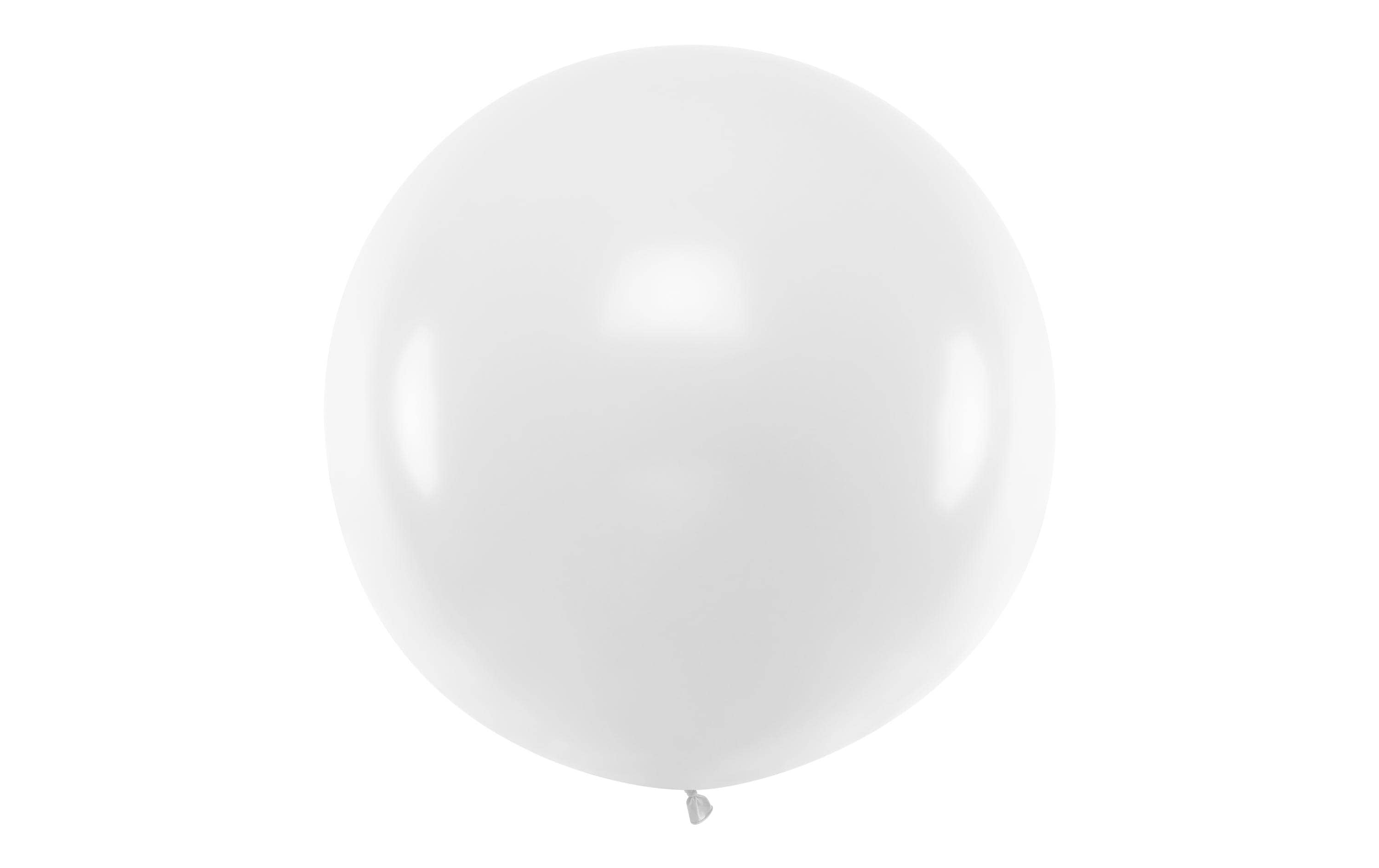Partydeco Ballon Gross Rund Pastell weiss, 1 m