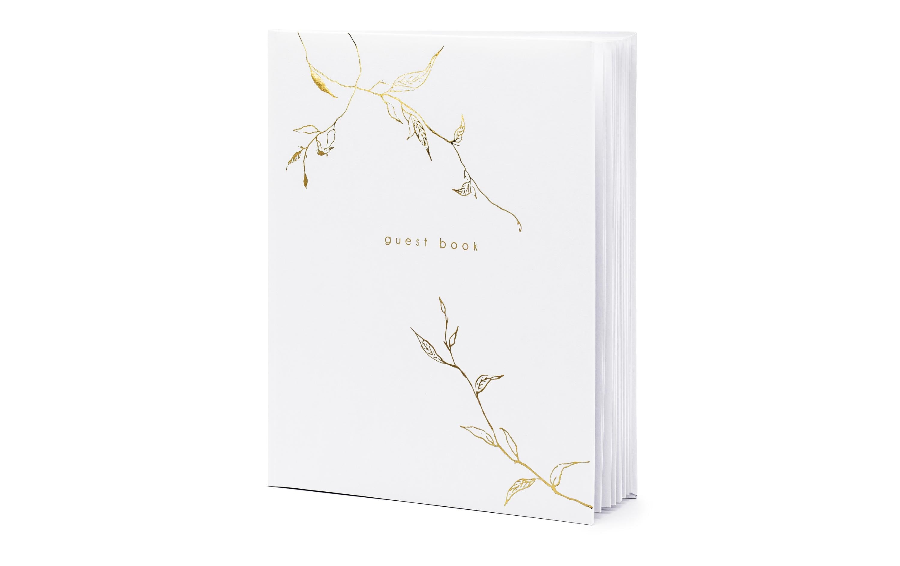 Partydeco Gästebuch weiss/gold, 20 x 24.5 cm, 22 Seiten