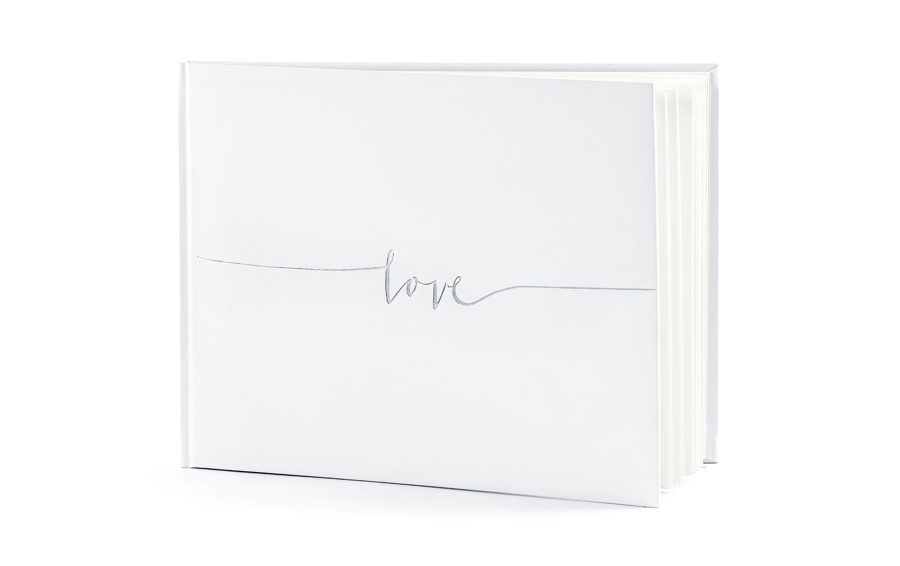 Partydeco Gästebuch Love weiss/silber, 24 x 18.5 cm, 22 Seiten