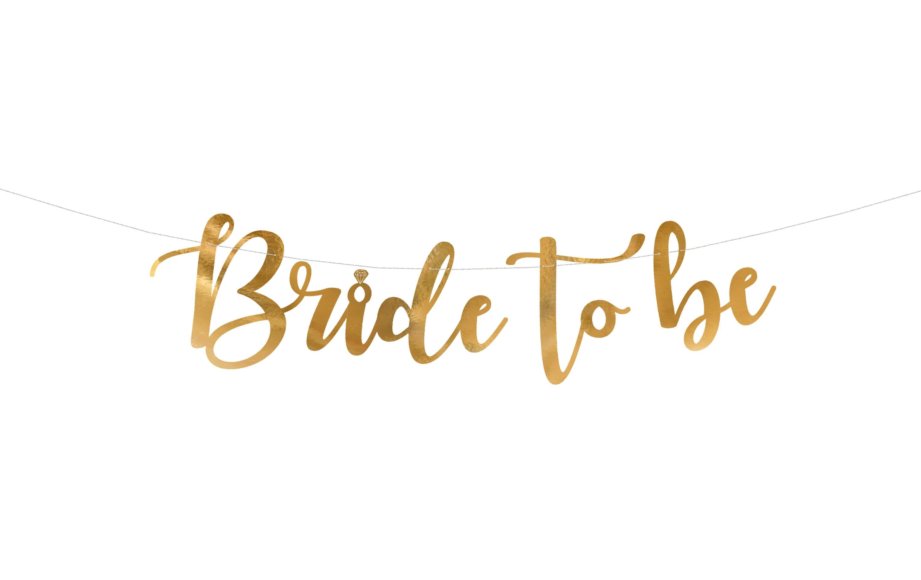 Partydeco Girlande Bride to be, gold gold, 80 x 19 cm