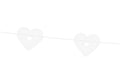 Partydeco Girlande Herzen weiss, 1.8 m