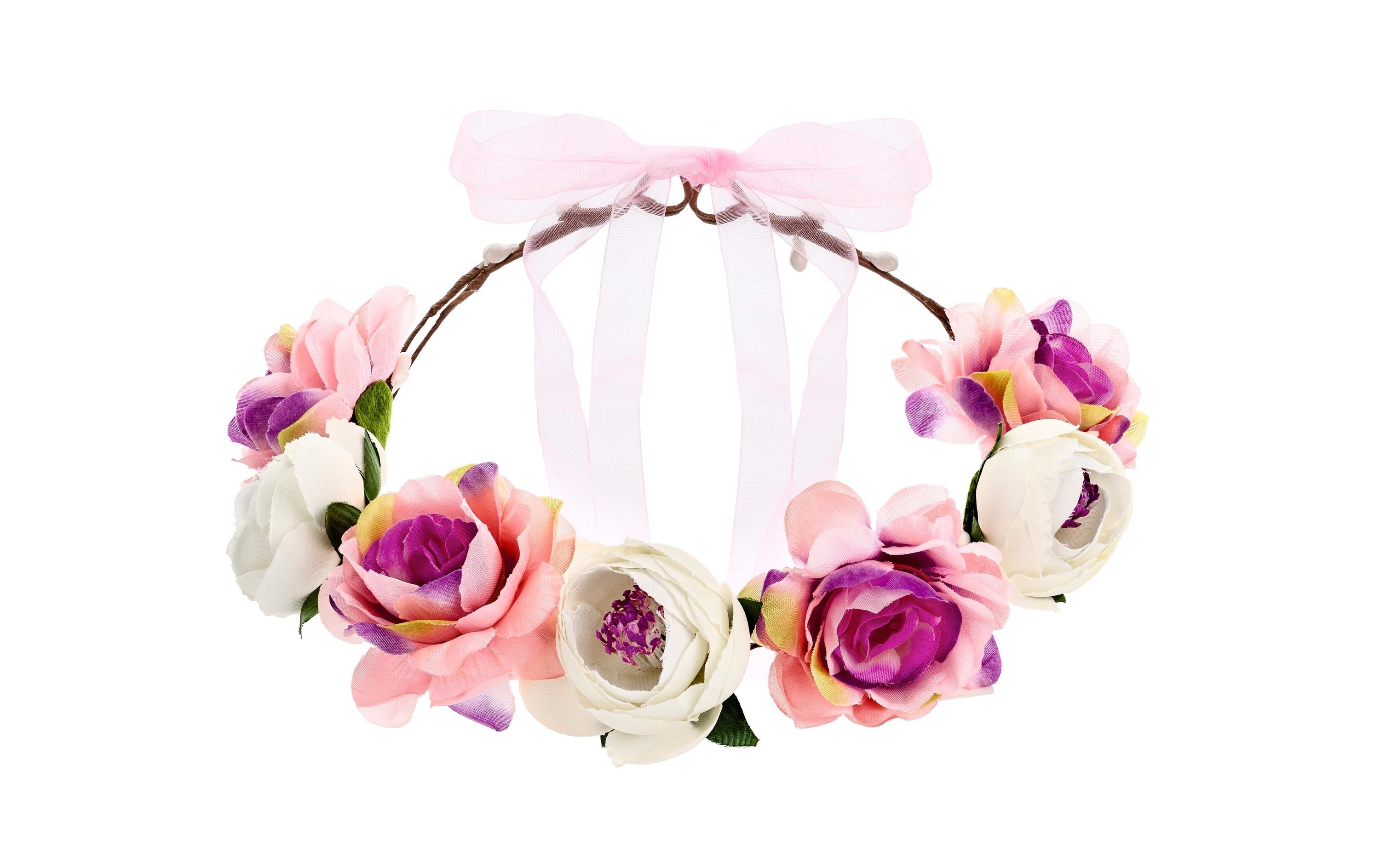 Partydeco Blumenkranz farbig, 17 cm