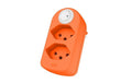 Mehrfachstecker maxADAPT 2xT13, drehbar Berührungsschutz, mit Schalter, fl-orange
