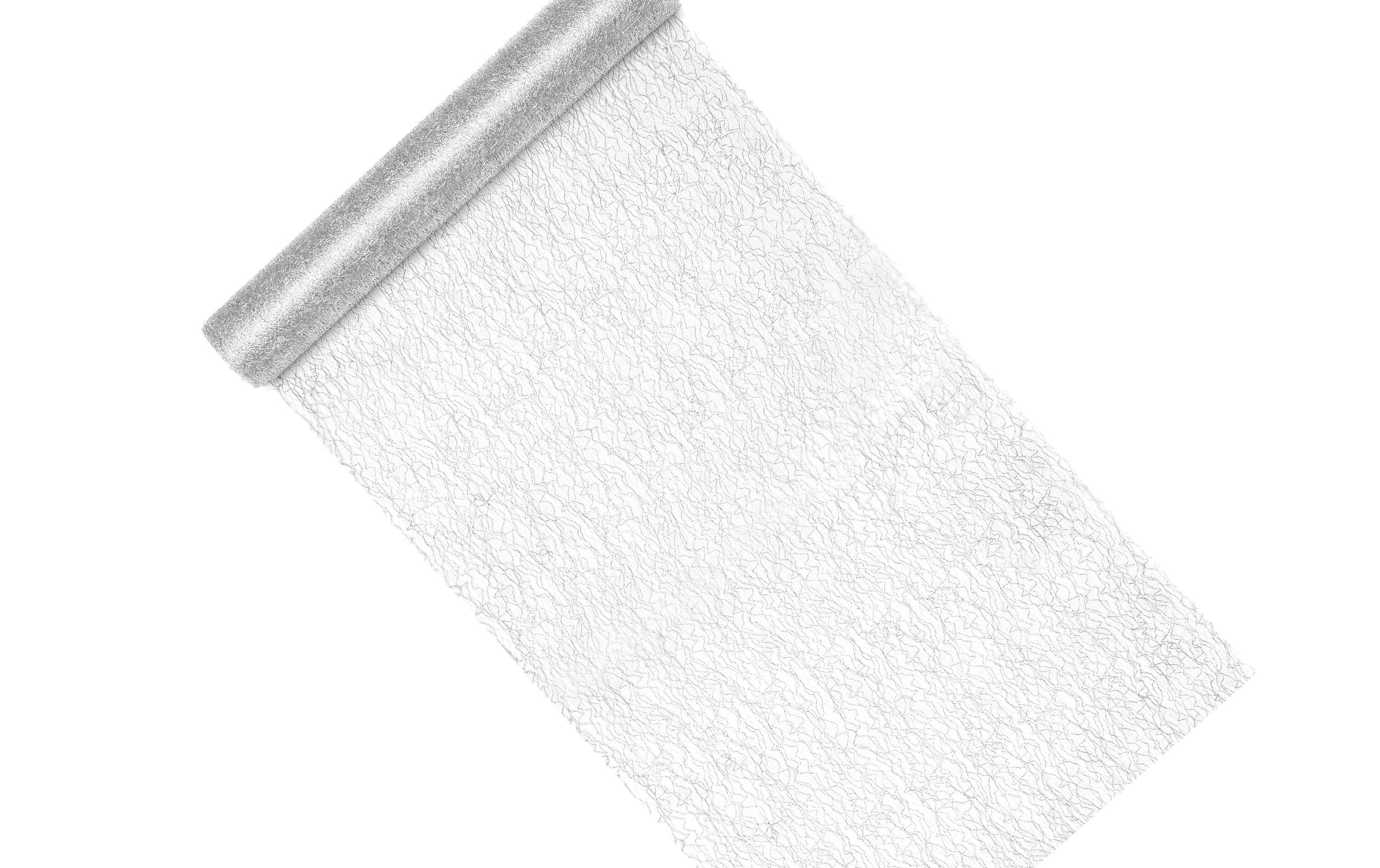 Partydeco Stoffdekoration silber, 36 x 900 cm, 1 Stück