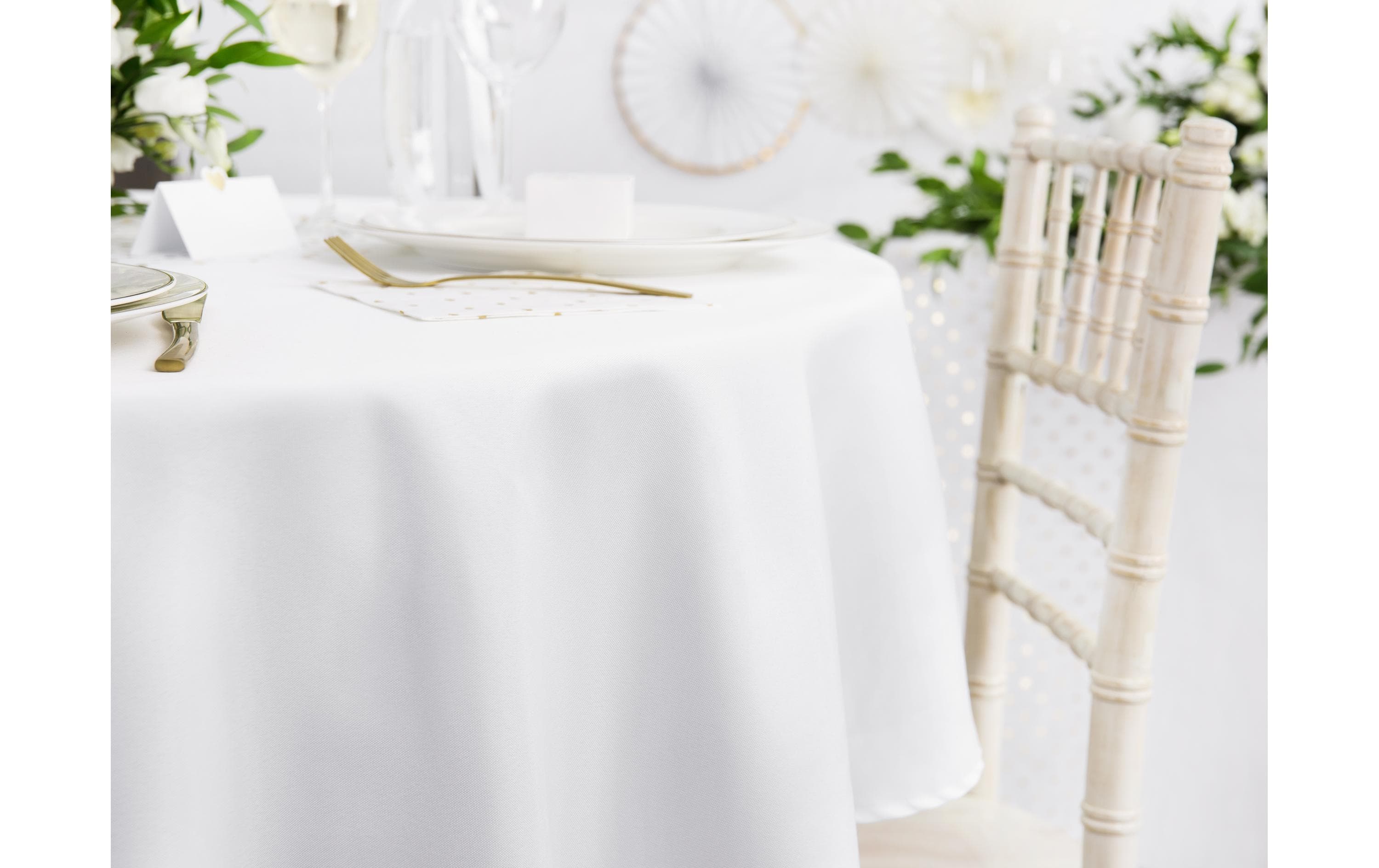 Partydeco Tischdecke rund weiss, D 280 cm