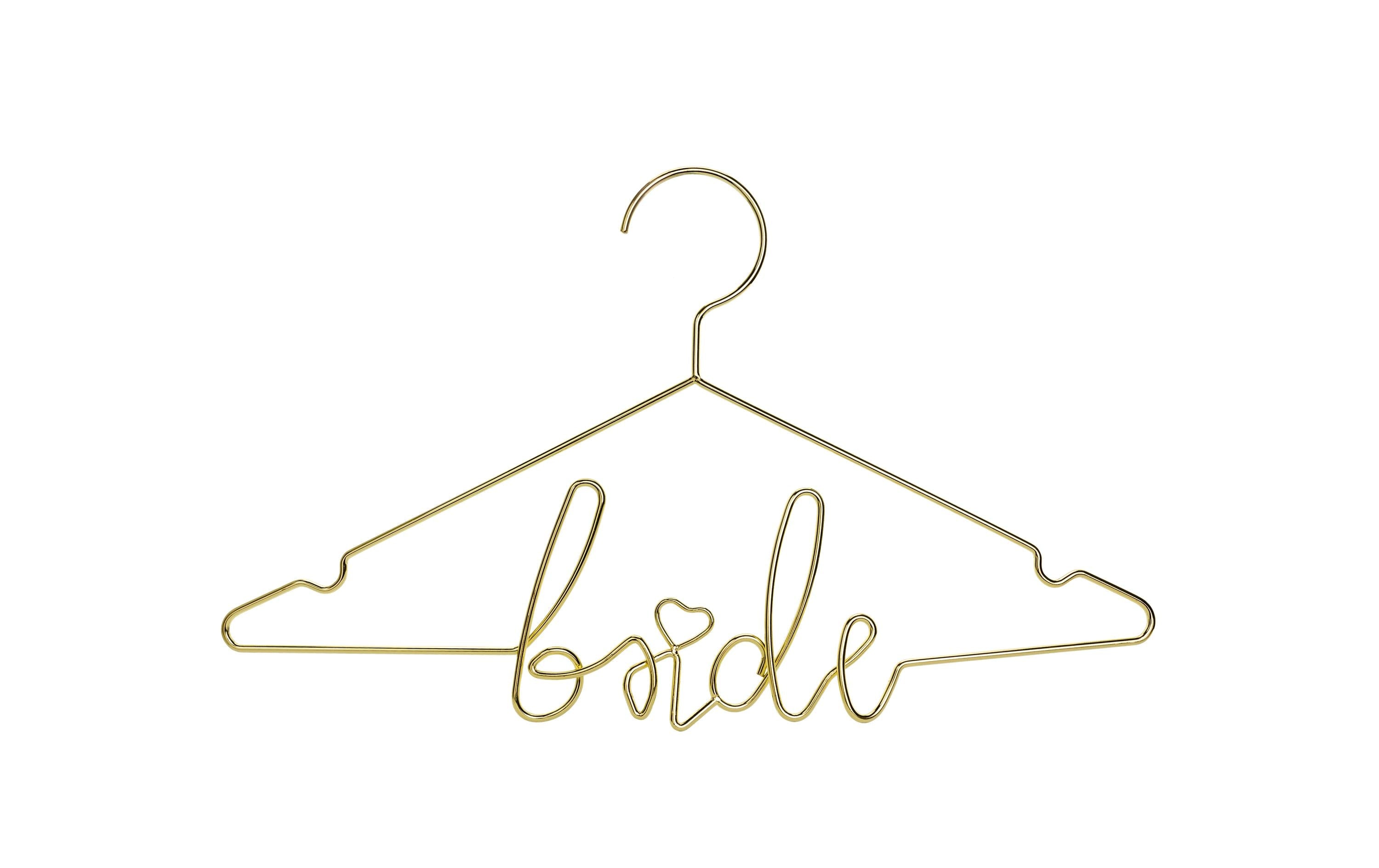 Partydeco Kleiderbügel Bride gold, 45 x 27 cm