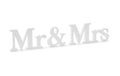 Partydeco Holzschrift Mr & Mrs weiss, 50 x 9.5 cm