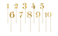 Partydeco Tischnummern gold, 26.5 cm, 10 Stück, Spiegelpapier