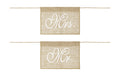 Partydeco Stuhlschild Mr Mrs Jute braun, 30 x 21.5 cm, 2 Stück