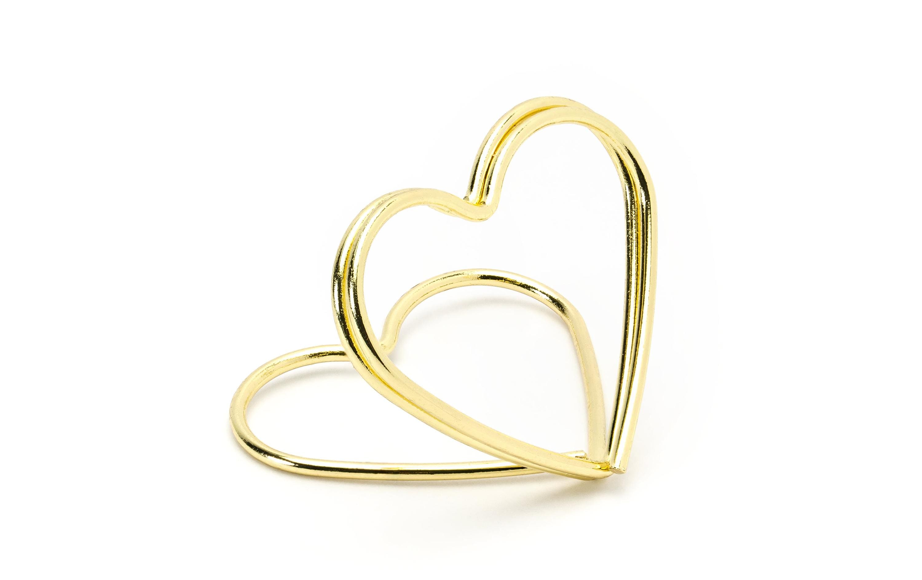 Partydeco Tischkartenhalter Herz gold, 2.5 cm, 10 Stück