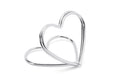 Partydeco Tischkartenhalter Herz silber, 2.5 cm, 10 Stück