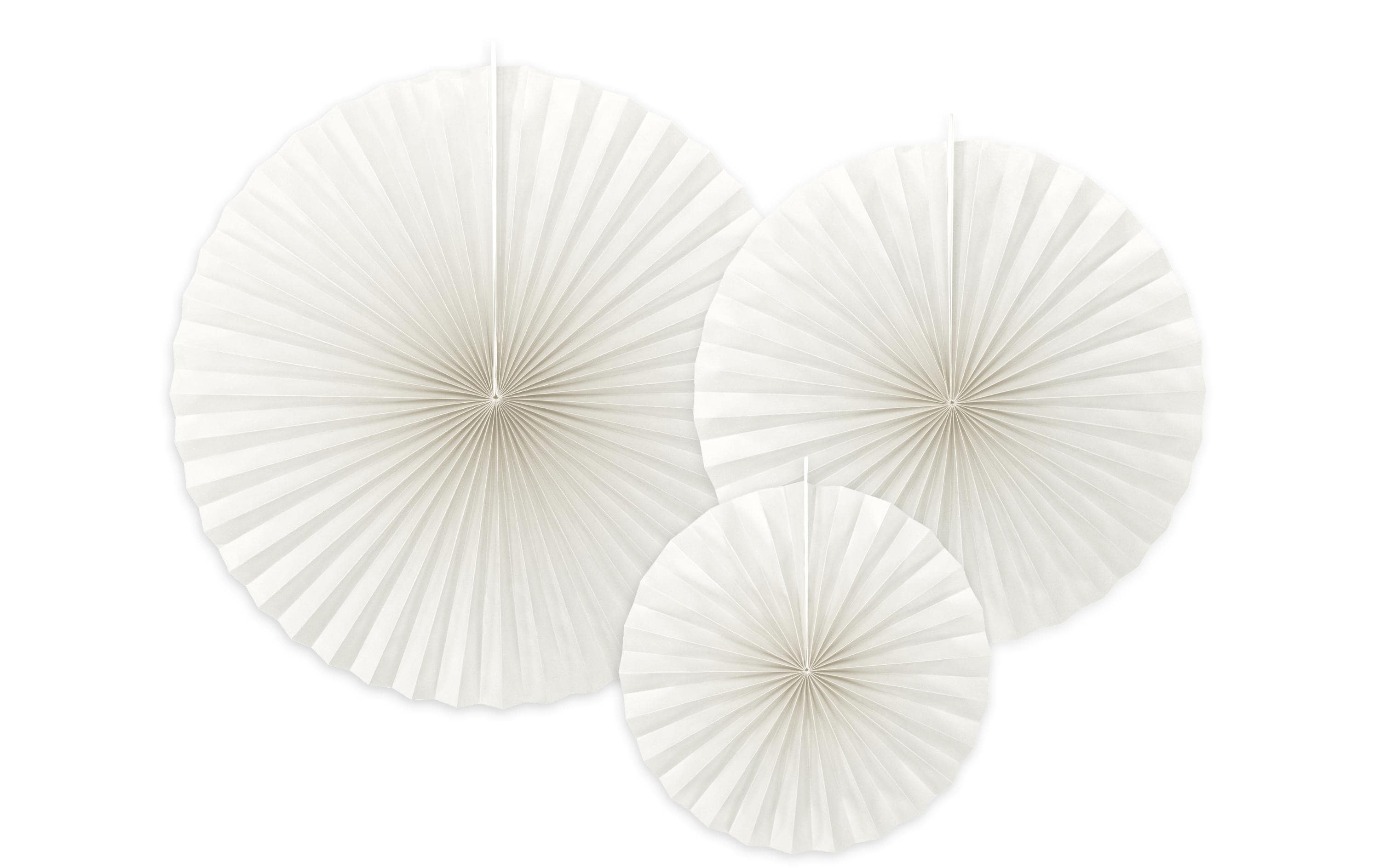 Partydeco Rosetten weiss, 23, 32, 40 cm, 3 Stück