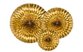 Partydeco Rosetten gold, 23, 32, 40 cm, 3 Stück