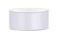 Partydeco Band Satin weiss, 2.5 cm  x 25 m