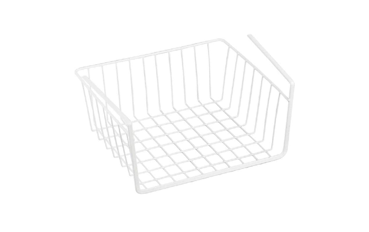 MSV Aufbewahrungskorb beim Regal einhängen Weiss, Metall, 30x25.5x14 cm