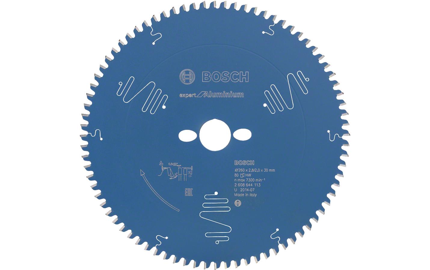 Bosch Professional Kreissägeblatt Expert for Aluminium, 260 x 30 x 2,8 mm, 80