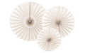 Partydeco Rosetten beige, 26, 34.5, 43 cm, 3 Stück