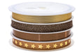 Pattberg Geschenkband-Set Glitter Star Grösse: 10 mm x 20 m, Farbe: gold