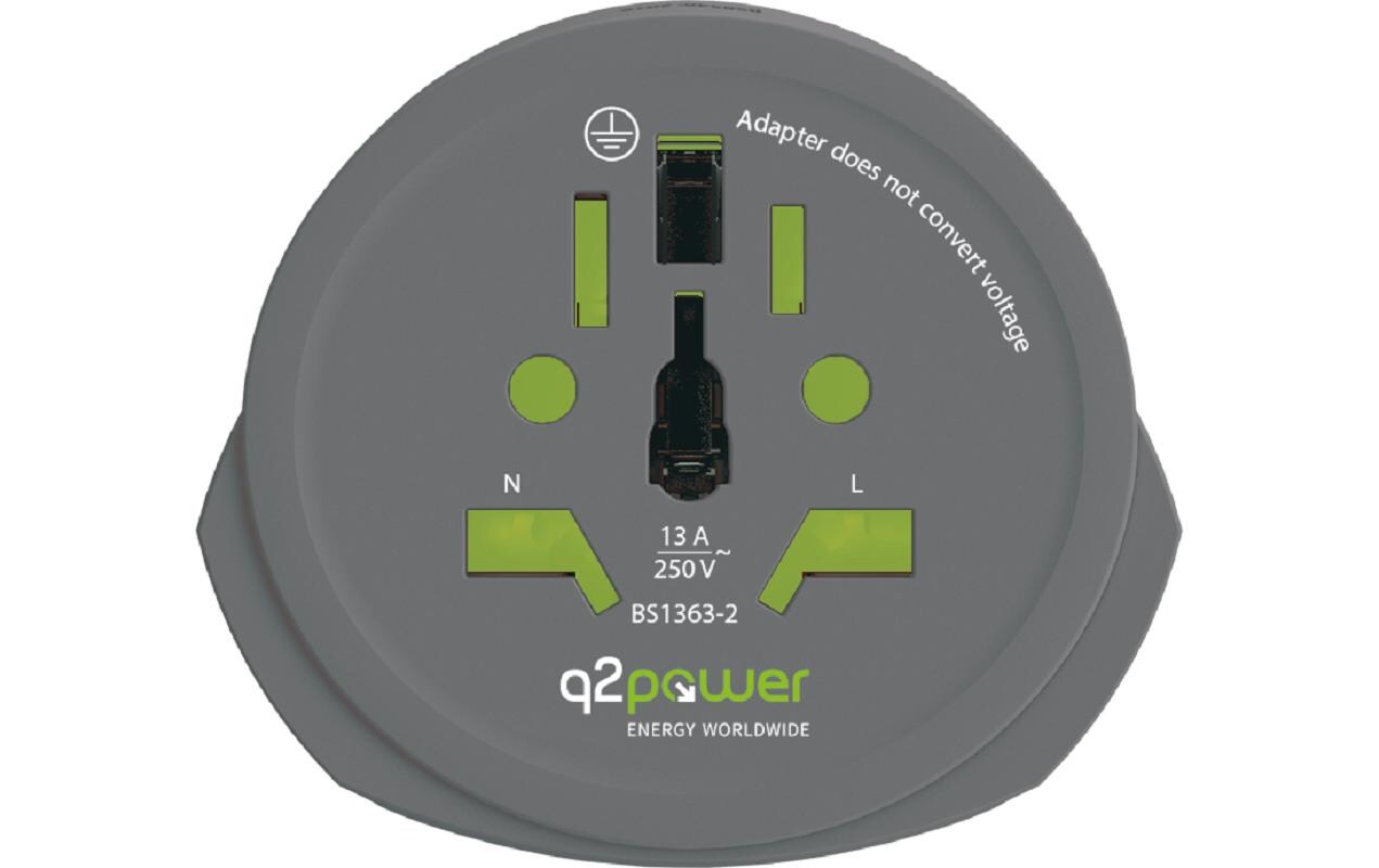 Q2Power Country-Reiseadapter World to Europe