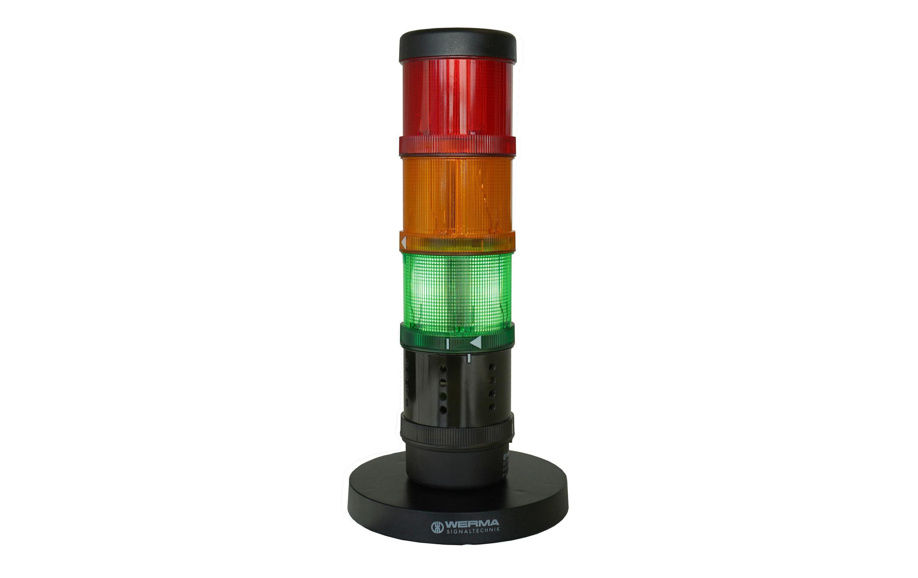 WERMA CO2 Ampel  649.000.10 230V AC, rot gelb grün schwarz, D70  H287mm