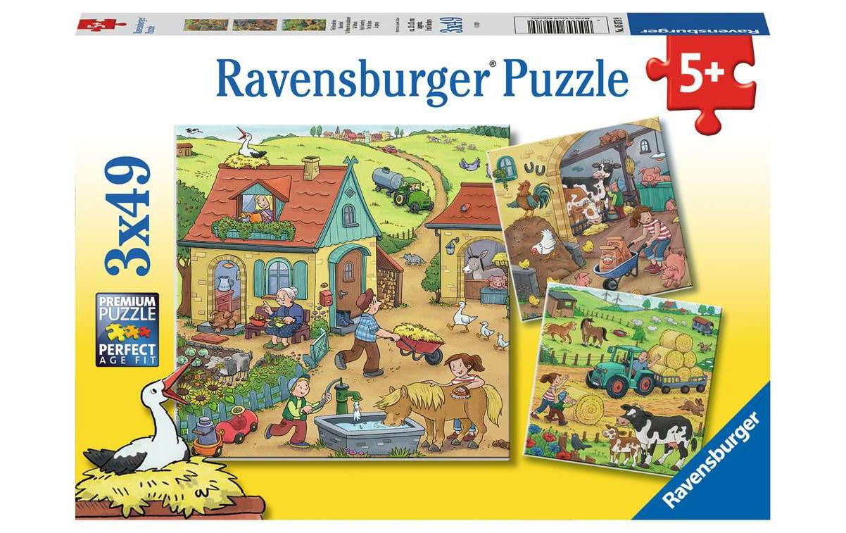 Puzzle Viel los auf dem Bauernhof 3x49 Teile