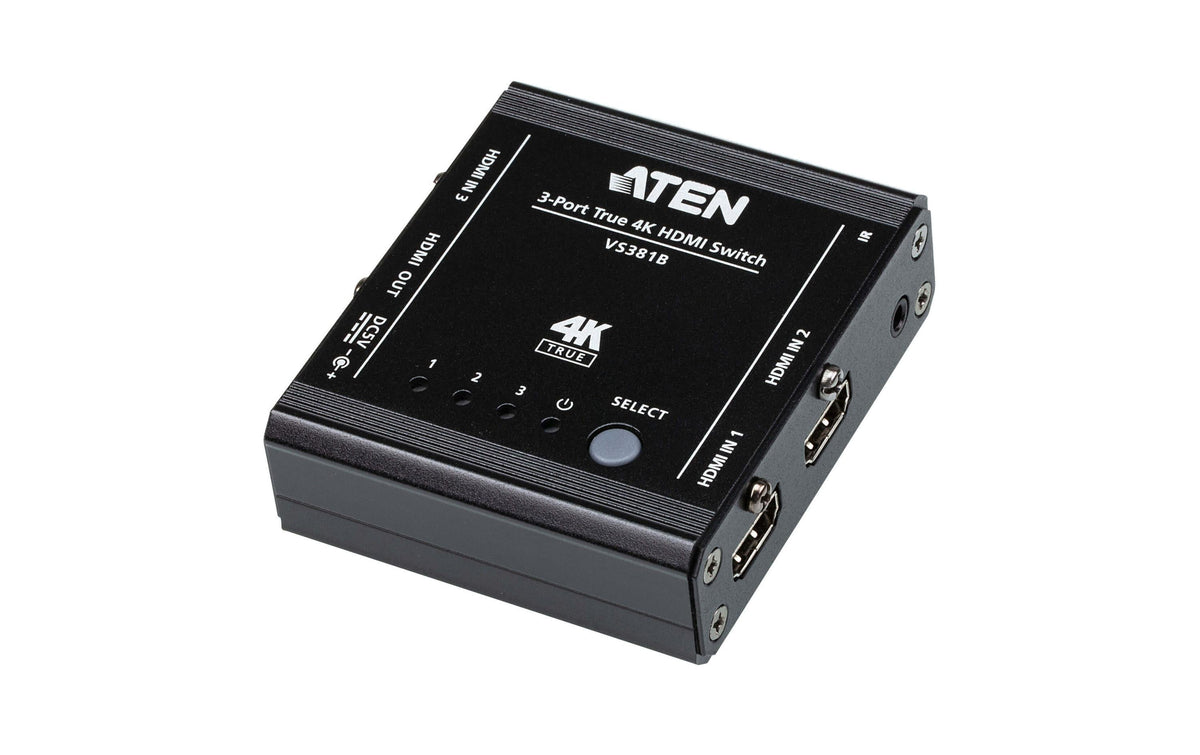 Aten VS381B-AT: HDMI Switch 3-Port True 4K (4096 x 2160 bei 60 Hz 4:4:4)