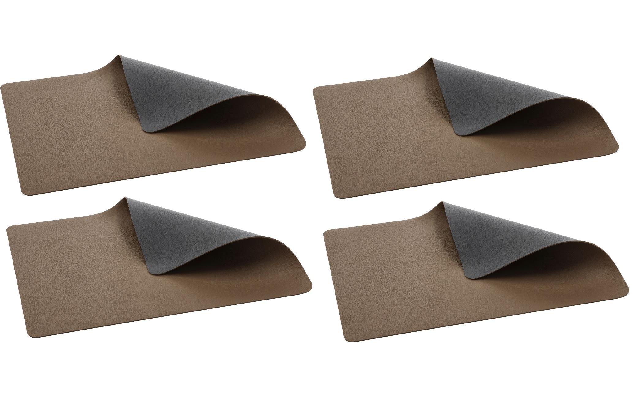 Bitz Tischset doppelseitig 4er Set 4er Set, holz/titanium, 46x33 cm, PVC