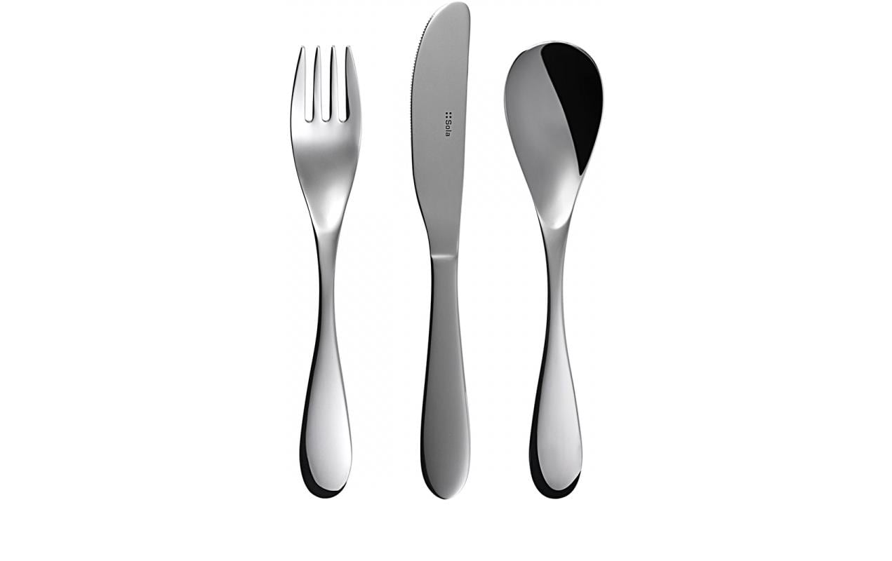 Sola Kinderbesteck Basic Alpha poliert Set 3-tlg. auf Hängekarton
