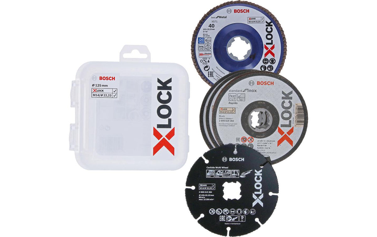 Bosch Professional X-LOCK Starter-Set 5tlg Trenn- und Fächerschleifscheiben 125mm