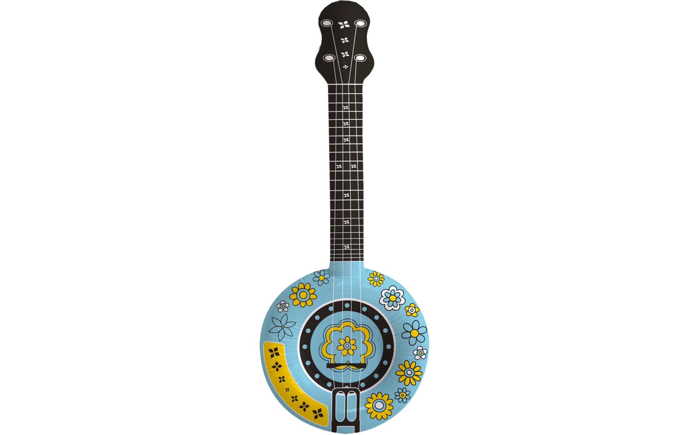 Folat Aufblasbares Banjo 88 cm, blau/gelb