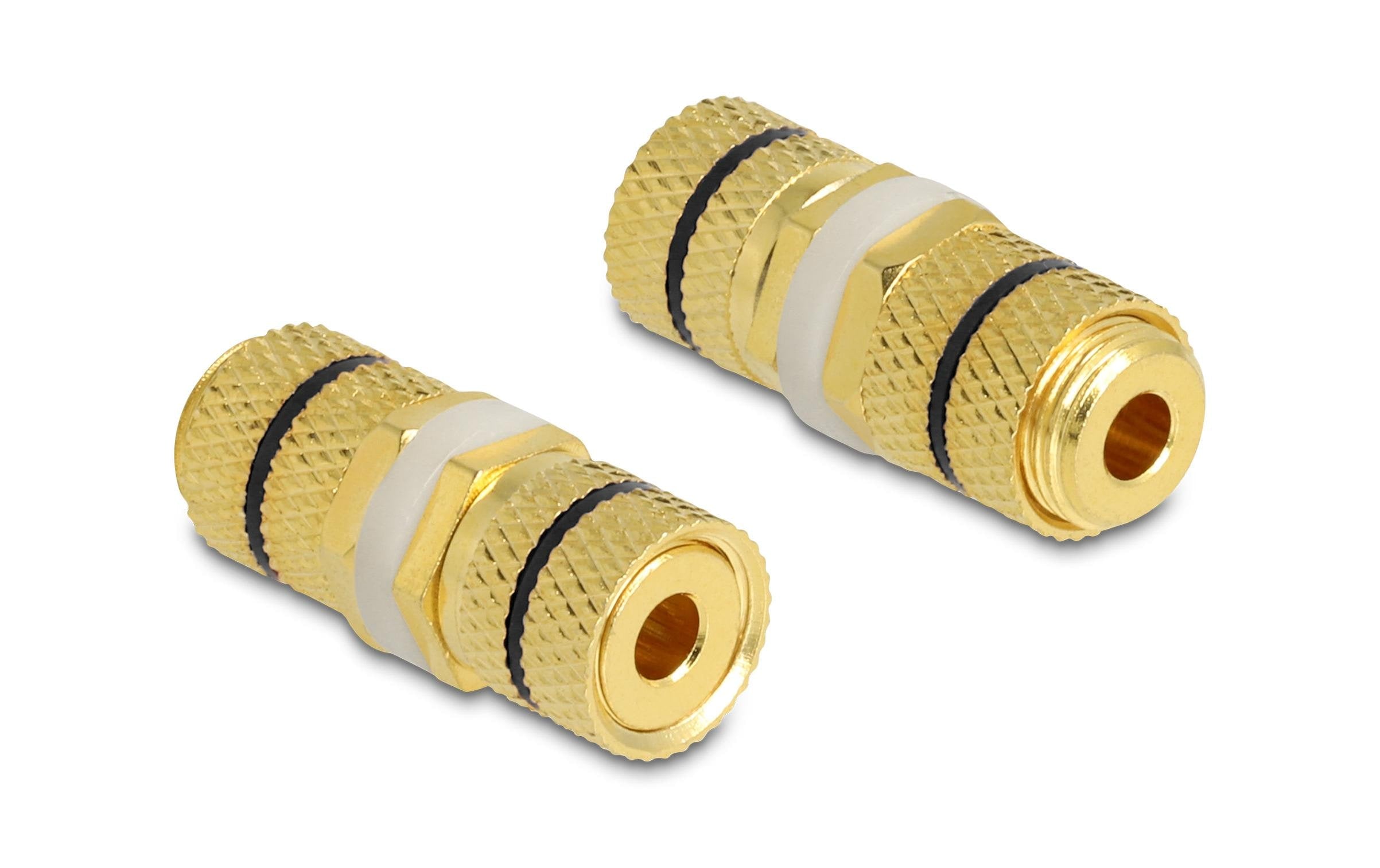 Delock Audio Adapter Polklemme/Polklemme zum Einbau, Farbring schwarz, Optik 1
