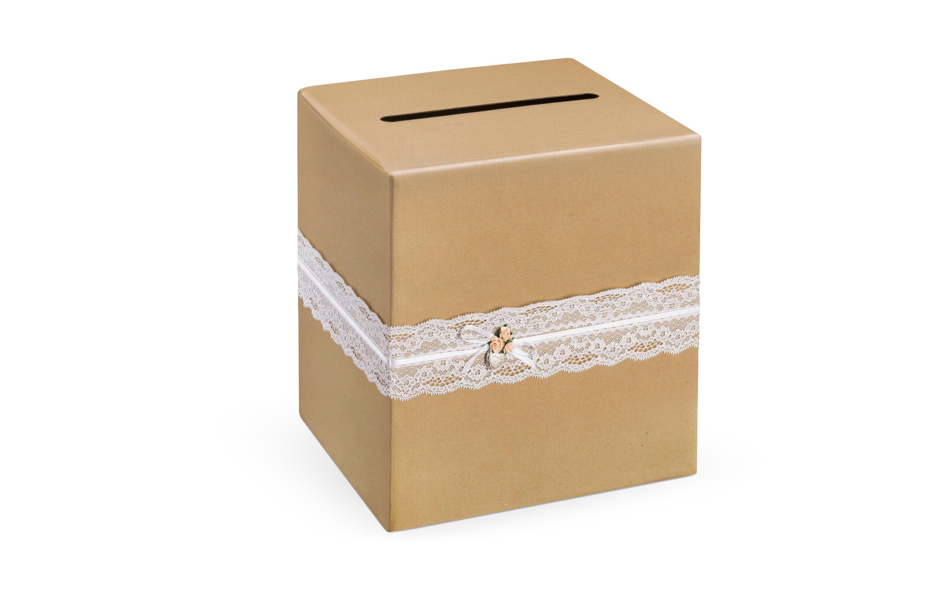 Partydeco Kartenbox braun, 24 x 24 x 24 cm, 1 Stück
