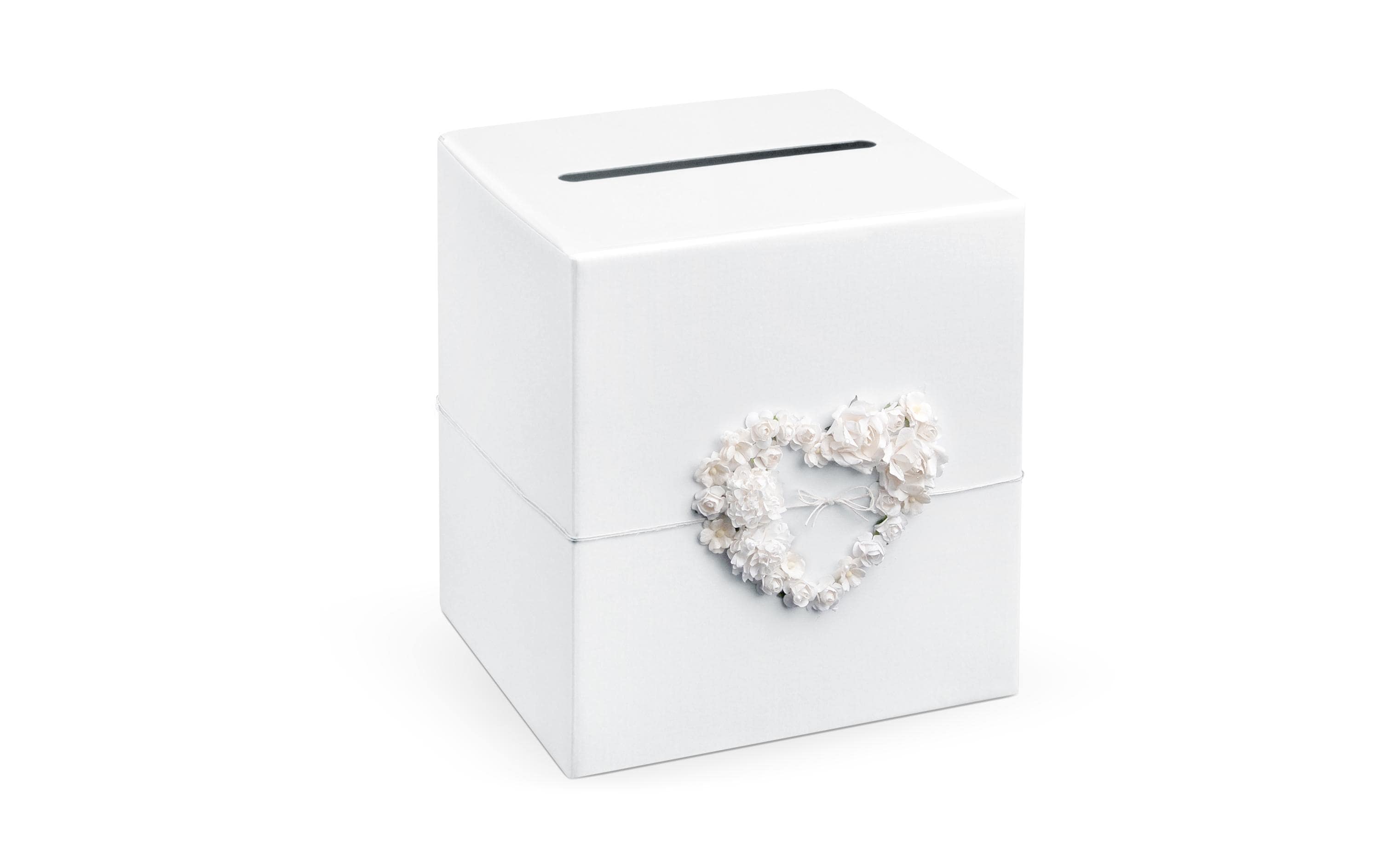 Partydeco Kartenbox weiss, 24 x 24 x 24 cm, 1 Stück
