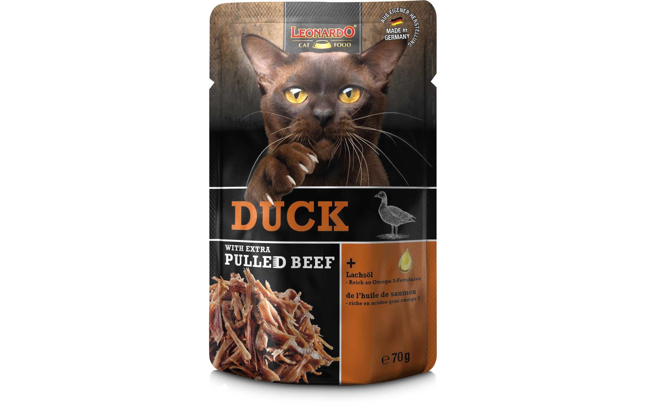 Leonardo Nassfutter Ente & Pulled Beef 70g