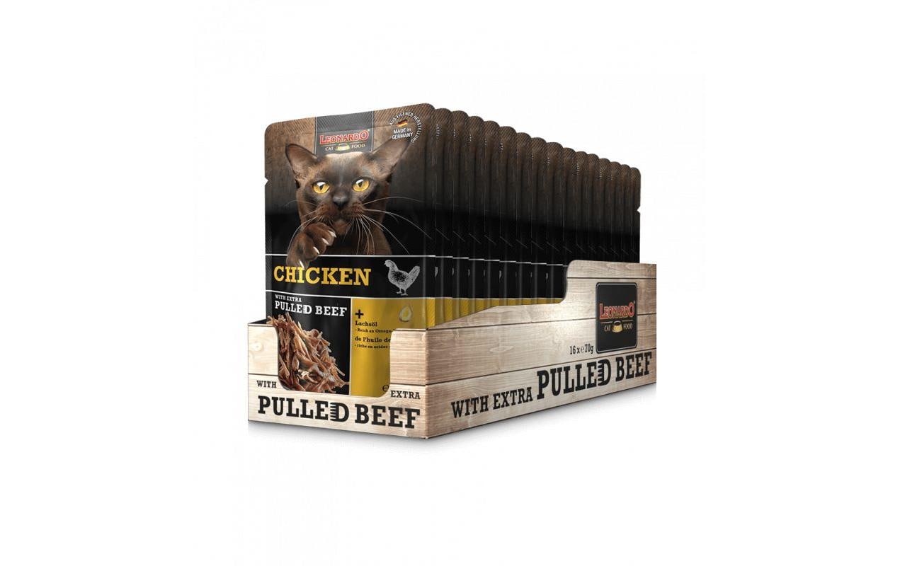 Leonardo Nassfutter Huhn & Pulled Beef Kit 16x70g