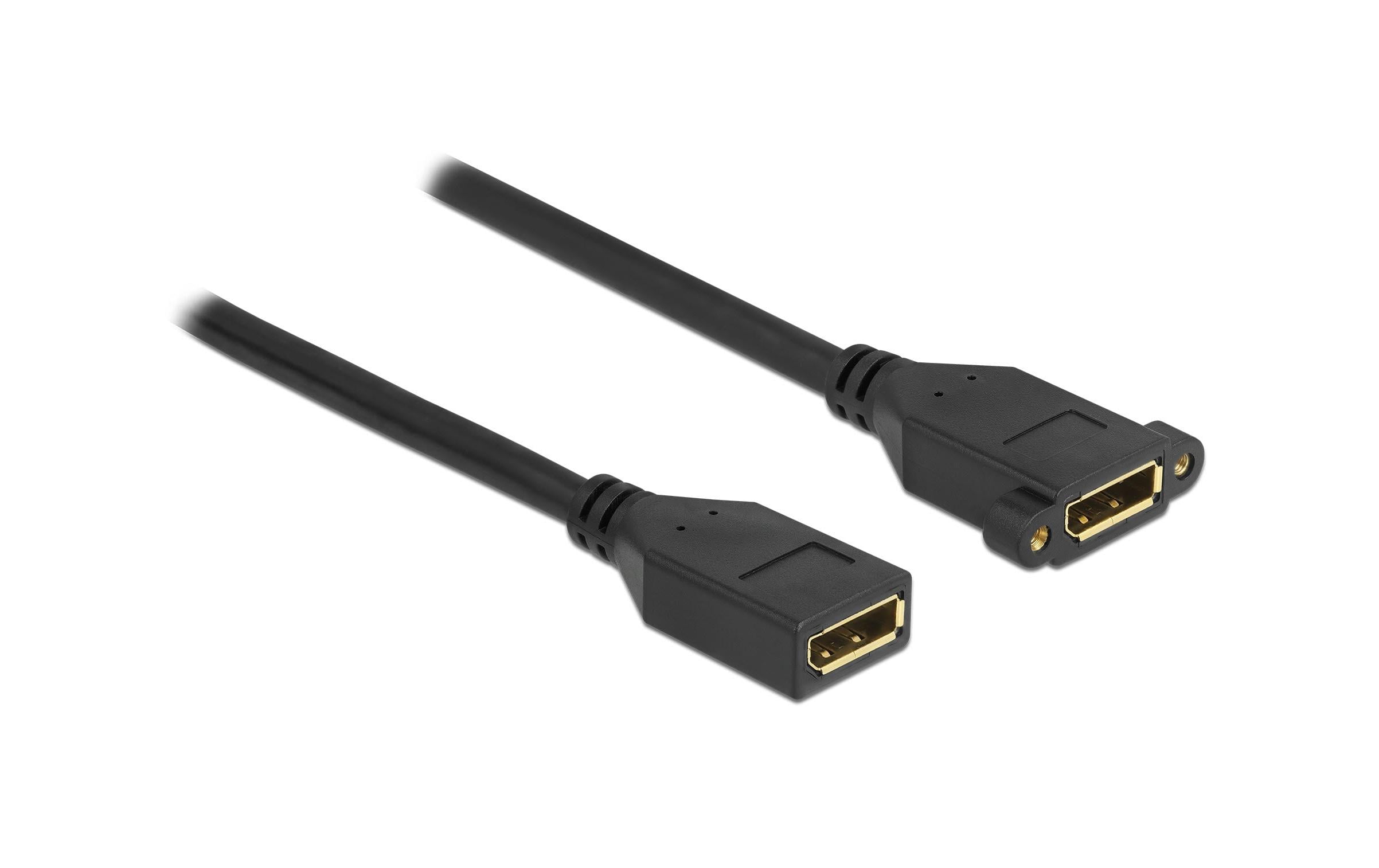 Delock DisplayPort 1.2 Kabel Buchse/Buchse 3m, Schwarz, max. 3840 x 2160 @ 60 Hz