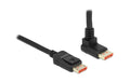 Delock DisplayPort Stecker/Stecker 90 Grad Oben gewinkelt, 8k 60Hz, 2m