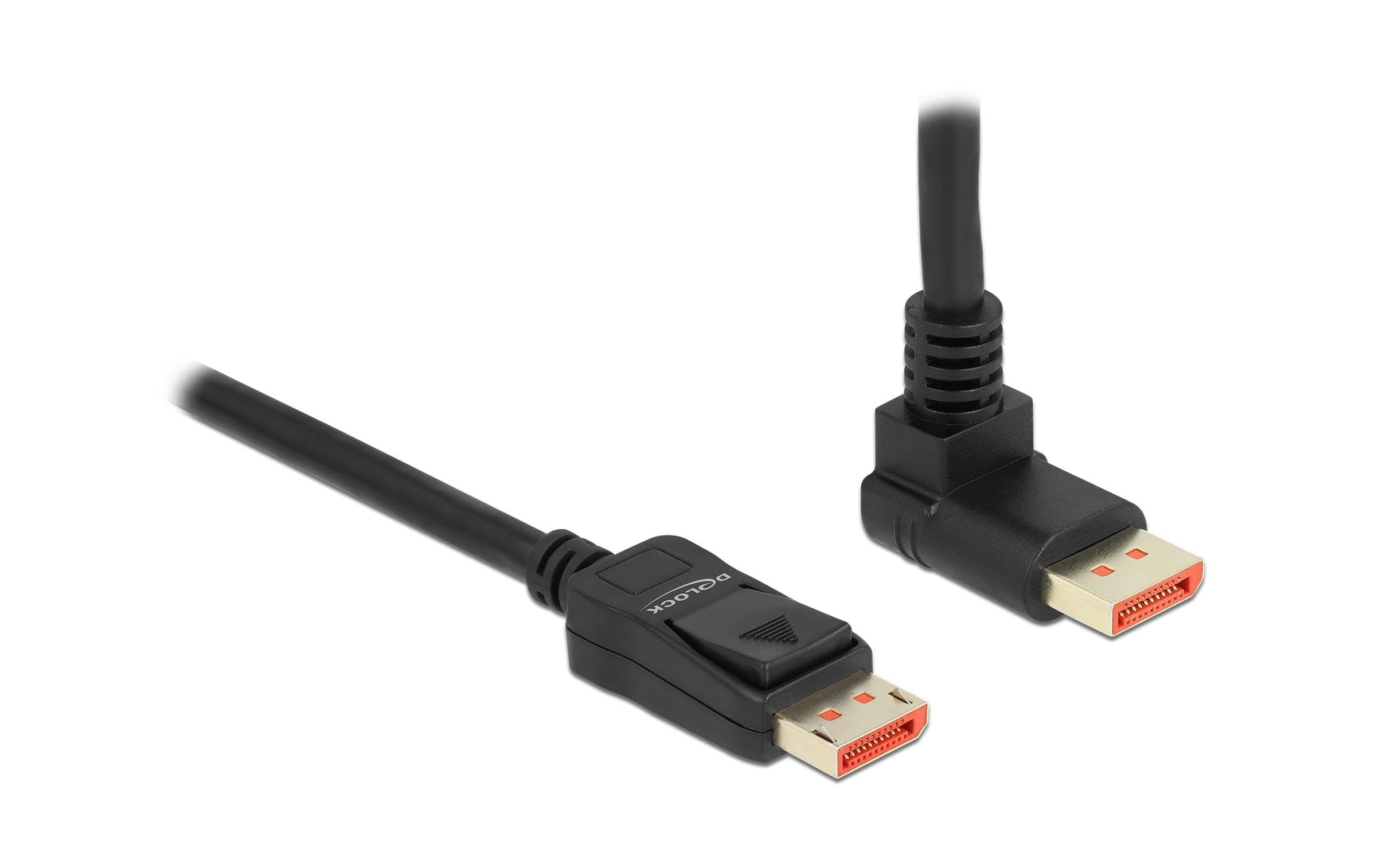 Delock DisplayPort Stecker/Stecker 90 Grad Oben gewinkelt, 8k 60Hz, 5m