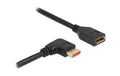 Delock DisplayPort Verlängerungskab 90 Grad Stecker/Buchse, Rechts gewinkelt,8K 60Hz,1m