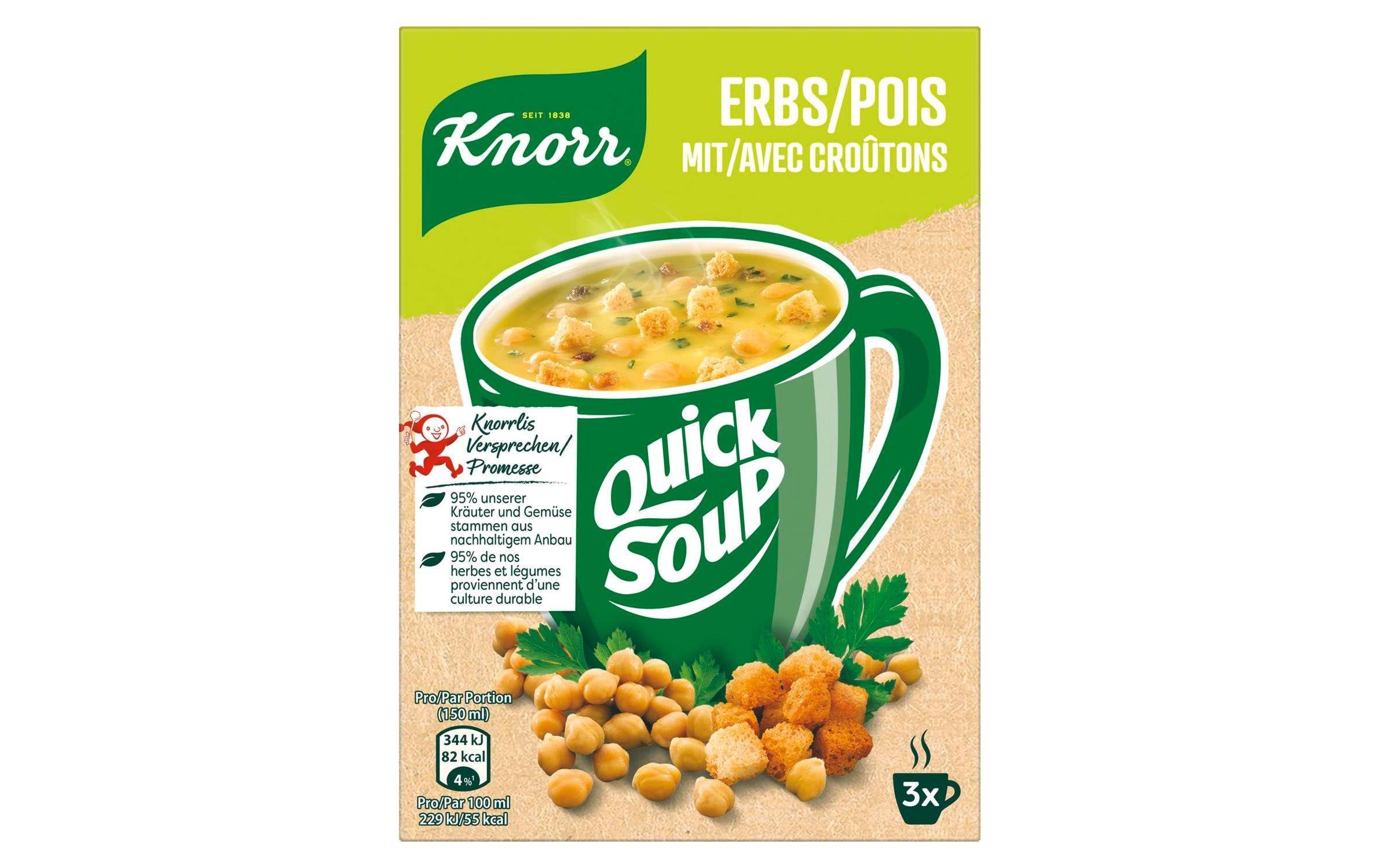 Quick Soup Erbs mit Croûtons 3 x 1 Portion