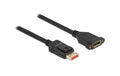 Delock DisplayPort Verlängerungskabel Stecker zu Buchse, zum Einbau, 8K 60Hz, 1m