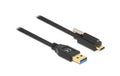 Delock USB3.2 Gen1 Kabel Typ-A zu C, 1.5m Stecker/Stecker, schwarz, Schraube oben