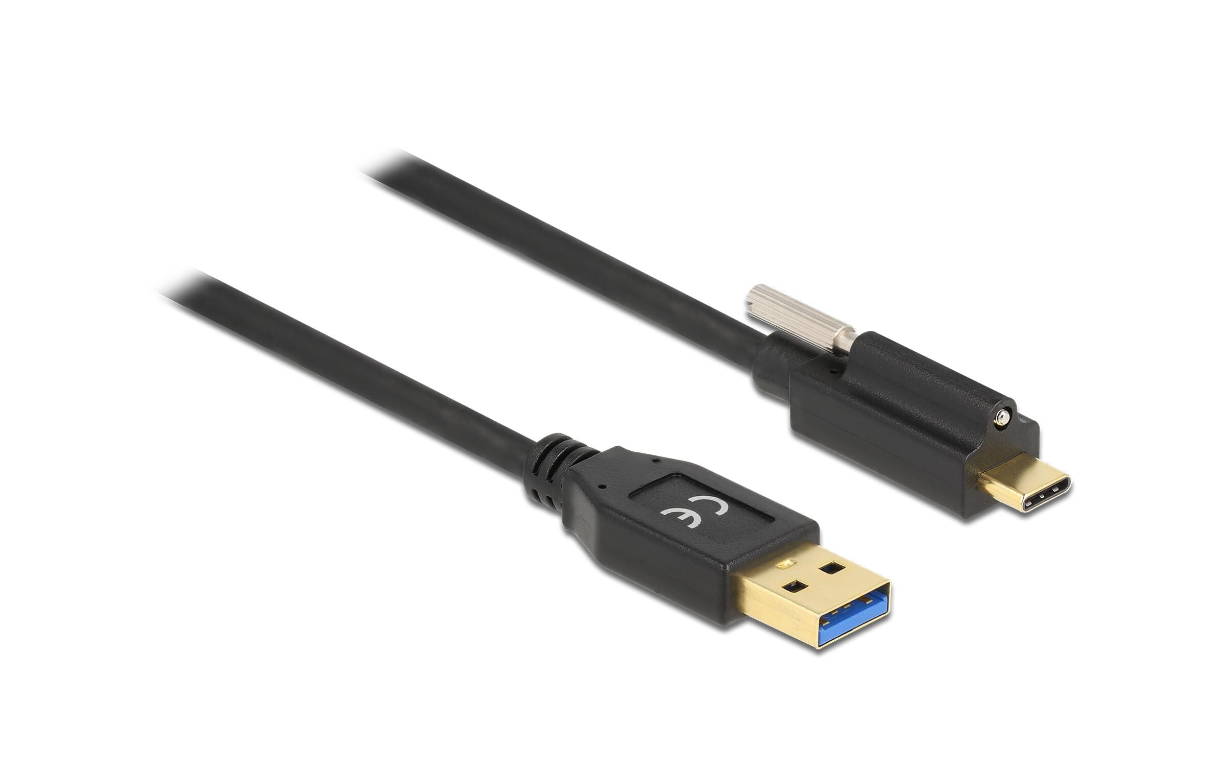 Delock USB3.2 Gen2 Kabel Typ-A zu C, 0.5m Stecker/Stecker, Schraube oben,10Gbps
